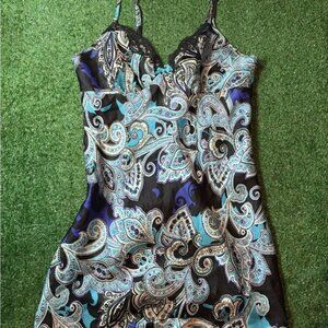 Apt. 9 Y2K Paisley Dress in Blue and Black